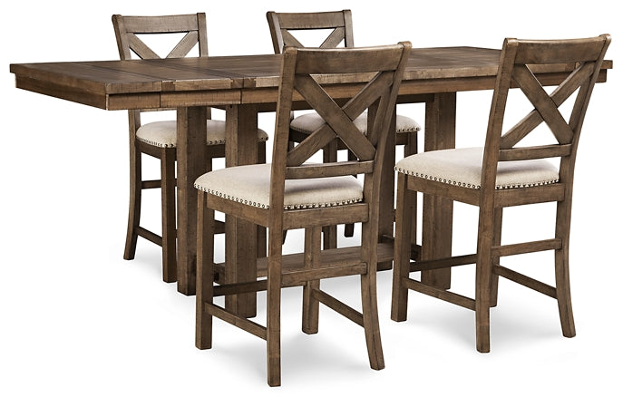 Moriville Counter Height Dining Table and 4 Barstools