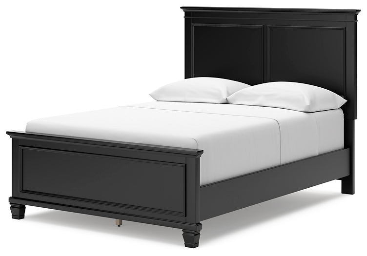 Lanolee Full Panel Bed with Mirrored Dresser, Chest and 2 Nightstands